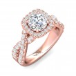 FlyerFit® 18K Pink Gold Split Shank Engagement Ring
