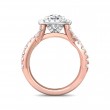 FlyerFit® 18K Pink Gold Shank And White Gold Top Split Shank Engagement Ring