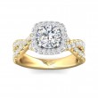FlyerFit® 14K Yellow and 14K White Gold Split Shank Engagement Ring