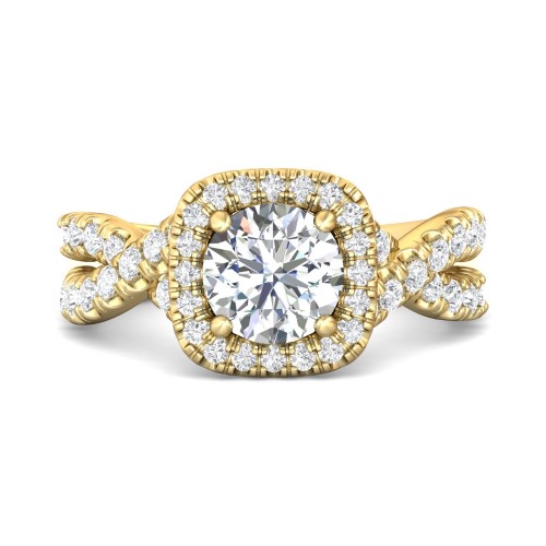 FlyerFit&reg; 14K Yellow Gold Split Shank Engagement Ring