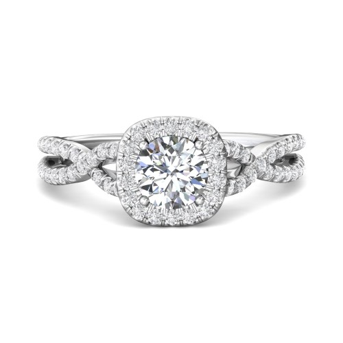 FlyerFit&reg; 14K White Gold Split Shank Engagement Ring