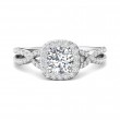 FlyerFit® Platinum Split Shank Engagement Ring