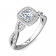 FlyerFit® Platinum Split Shank Engagement Ring