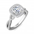 FlyerFit® Platinum Split Shank Engagement Ring