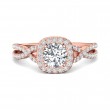FlyerFit® 18K Pink Gold Split Shank Engagement Ring