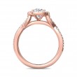 FlyerFit® 18K Pink Gold Split Shank Engagement Ring