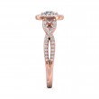 FlyerFit® 18K Pink Gold Split Shank Engagement Ring