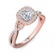 FlyerFit® 18K Pink Gold Split Shank Engagement Ring