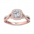 FlyerFit® 18K Pink Gold Split Shank Engagement Ring