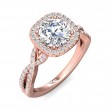 FlyerFit® 14K Pink Gold Split Shank Engagement Ring
