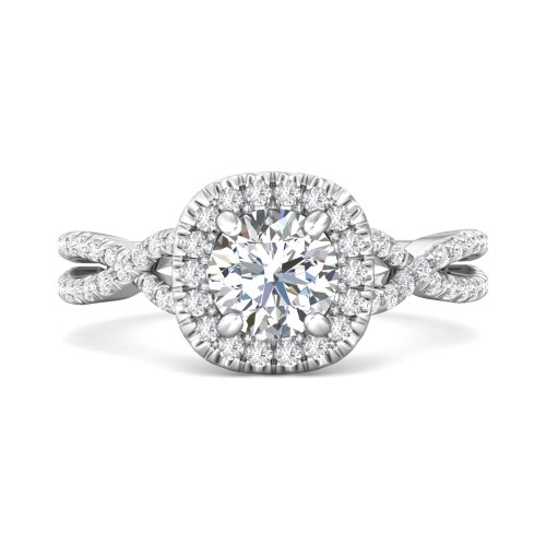 FlyerFit&reg; Platinum Split Shank Engagement Ring