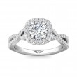 FlyerFit® 18K White Gold Split Shank Engagement Ring