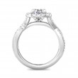 FlyerFit® 18K White Gold Split Shank Engagement Ring