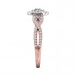 FlyerFit® 14K Pink Gold Shank And White Gold Top Split Shank Engagement Ring