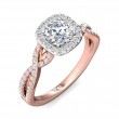 FlyerFit® 14K Pink Gold Shank And White Gold Top Split Shank Engagement Ring