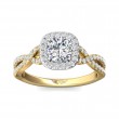 FlyerFit® 14K Yellow and 14K White Gold Split Shank Engagement Ring