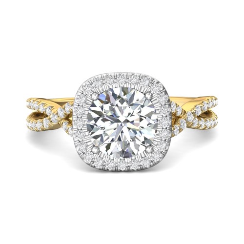 FlyerFit&reg; 14K Yellow and 14K White Gold Split Shank Engagement Ring