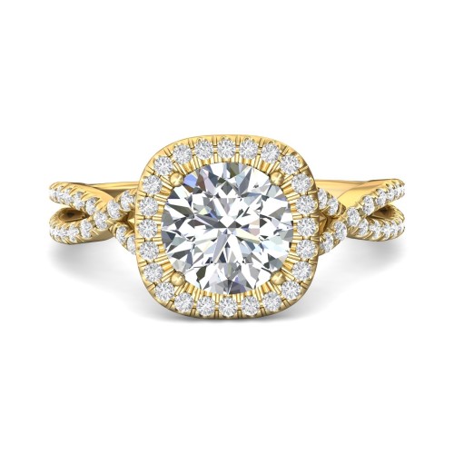 FlyerFit&reg; 14K Yellow Gold Split Shank Engagement Ring