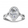 FlyerFit® 18K White Gold Split Shank Engagement Ring