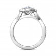 FlyerFit® 18K White Gold Split Shank Engagement Ring