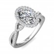 FlyerFit® 18K White Gold Split Shank Engagement Ring
