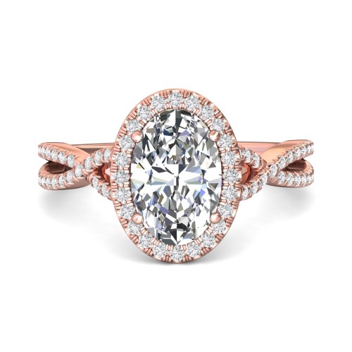 FlyerFit&reg; 18K Pink Gold Split Shank Engagement Ring