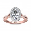 FlyerFit® 18K Pink Gold Shank And White Gold Top Split Shank Engagement Ring