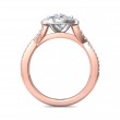 FlyerFit® 18K Pink Gold Shank And White Gold Top Split Shank Engagement Ring