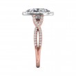 FlyerFit® 18K Pink Gold Shank And White Gold Top Split Shank Engagement Ring