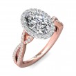 FlyerFit® 18K Pink Gold Shank And White Gold Top Split Shank Engagement Ring