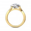 FlyerFit® 18K Yellow Gold Shank And White Gold Top Split Shank Engagement Ring