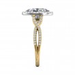 FlyerFit® 18K Yellow Gold Shank And White Gold Top Split Shank Engagement Ring
