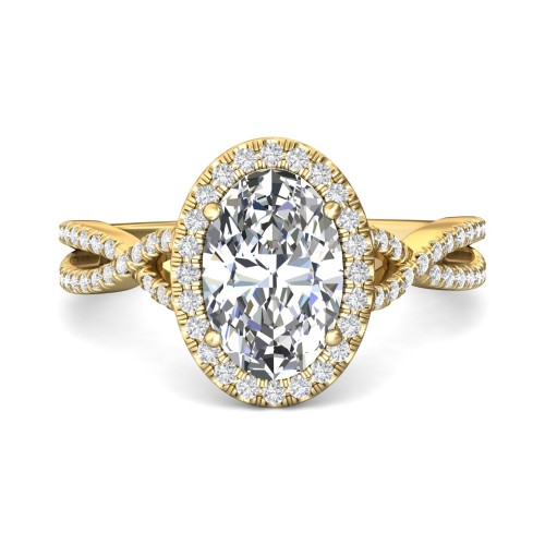 FlyerFit&reg; 14K Yellow Gold Split Shank Engagement Ring