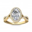 FlyerFit® 18K Yellow Gold Split Shank Engagement Ring