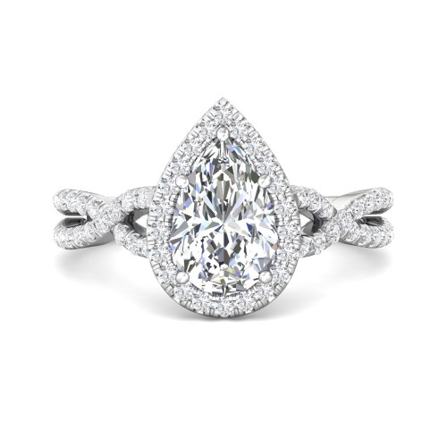 FlyerFit&reg; 14K White Gold Split Shank Engagement Ring