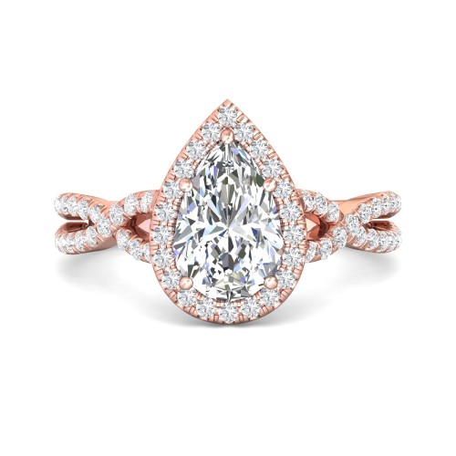 FlyerFit&reg; 14K Pink Gold Split Shank Engagement Ring