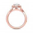 FlyerFit® 18K Pink Gold Split Shank Engagement Ring