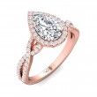 FlyerFit® 18K Pink Gold Split Shank Engagement Ring