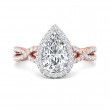 FlyerFit® 14K Pink Gold Shank And White Gold Top Split Shank Engagement Ring
