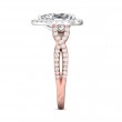 FlyerFit® 14K Pink Gold Shank And White Gold Top Split Shank Engagement Ring
