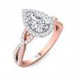 FlyerFit® 14K Pink Gold Shank And White Gold Top Split Shank Engagement Ring