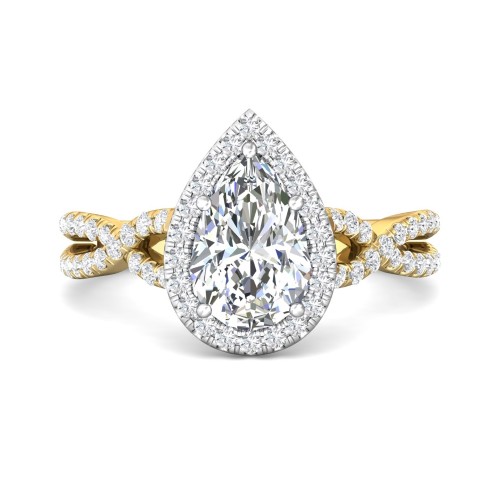 FlyerFit&reg; 14K Yellow and 14K White Gold Split Shank Engagement Ring