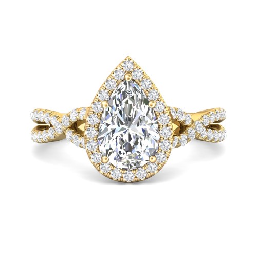 FlyerFit&reg; 18K Yellow Gold Split Shank Engagement Ring