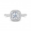FlyerFit® 18K White Gold Micropave Halo Engagement Ring