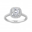 FlyerFit® 18K White Gold Micropave Halo Engagement Ring
