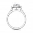 FlyerFit® 18K White Gold Micropave Halo Engagement Ring