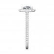 FlyerFit® 18K White Gold Micropave Halo Engagement Ring