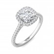 FlyerFit® 18K White Gold Micropave Halo Engagement Ring