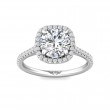 FlyerFit® 14K White Gold Micropave Halo Engagement Ring