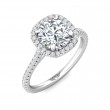 FlyerFit® 14K White Gold Micropave Halo Engagement Ring
